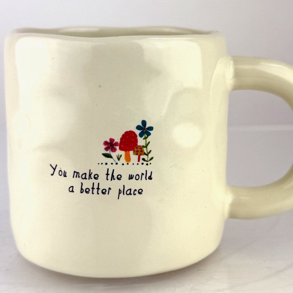 Natural Life “You Make The World A Better Place” Dimpled Stoneware Mug 12oz